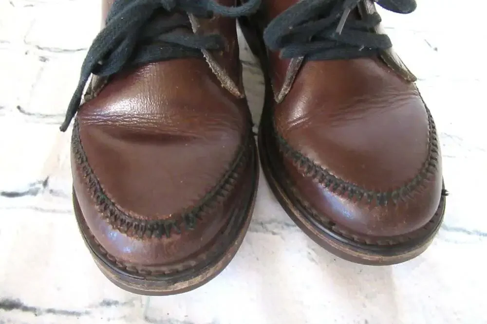 Vintage Gee-Bees Mid-Century Brown Leather Biltrite Kids Toddler Shoes with Box